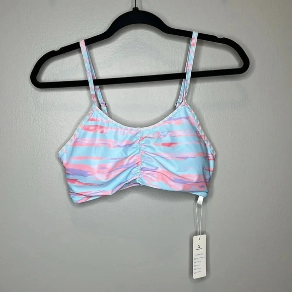 Beachsissi Two Piece Bathing Suit with Shorts Marbled Watercolor Design Medium - Picture 3 of 10